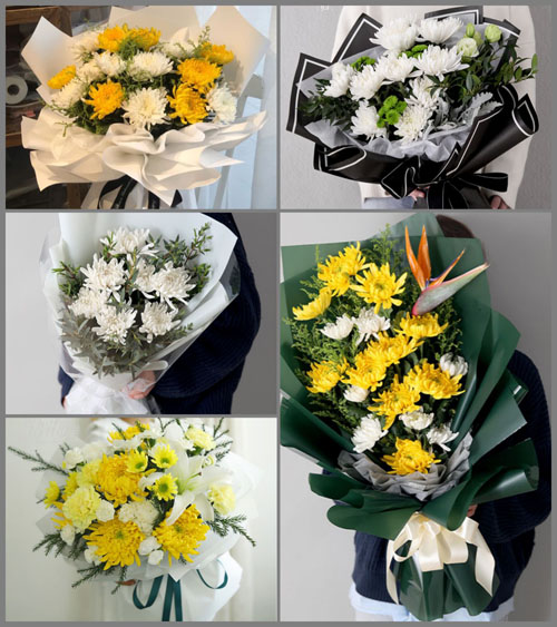 青海海东市互助土族自治县台子乡白事花束代送
